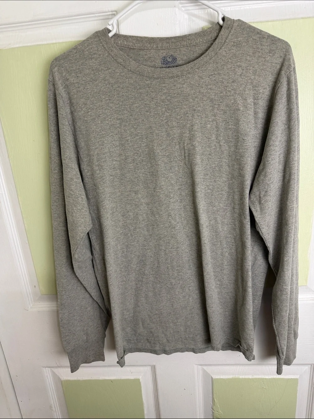 Fruit of the Loom Men's Long Sleeve Crewneck Shirt - Heather Gray